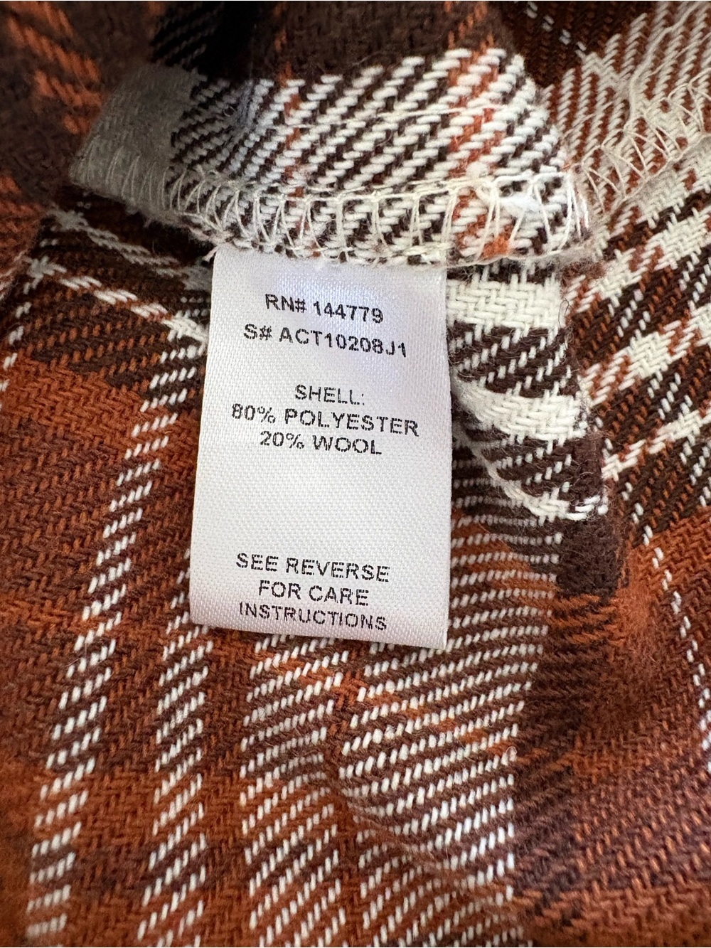 12th Tribe Brown Cream Plaid Utility Jacket - Picture 9 of 10